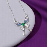 Ethereal Butterfly Crystal Pendant Necklace